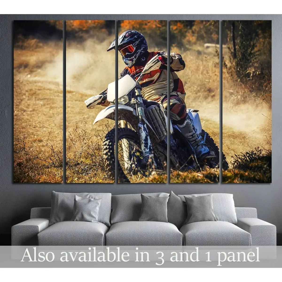 Dirt Bike #165 Premium Ready-to-Hang Canvas Wall Art