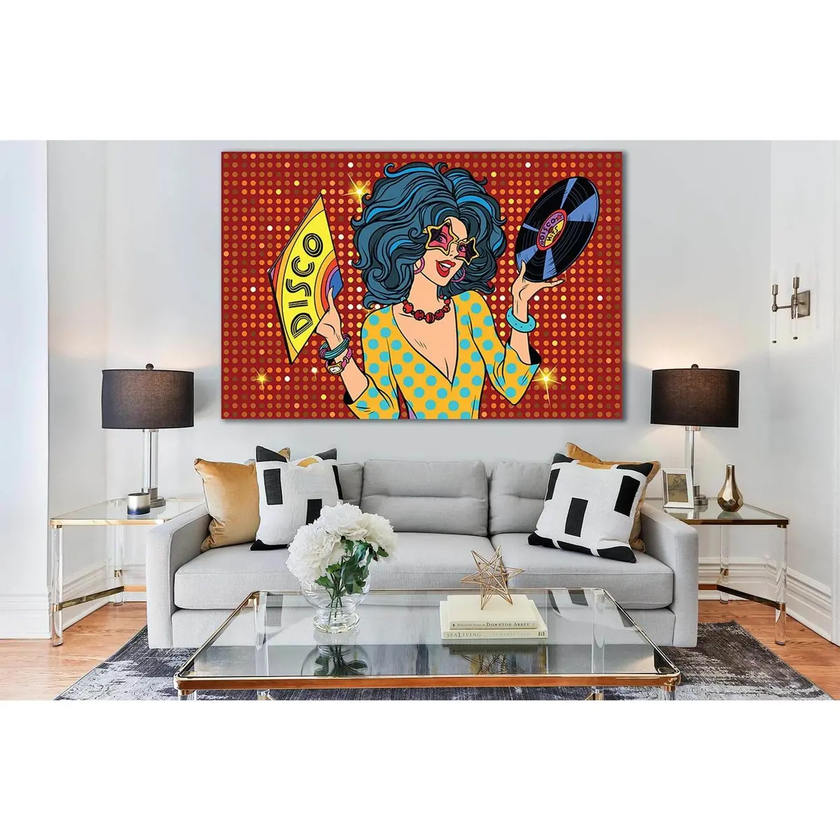 Disco Retro Lady Pop Art №Sl537 Ready To Hang Canvas Print 1