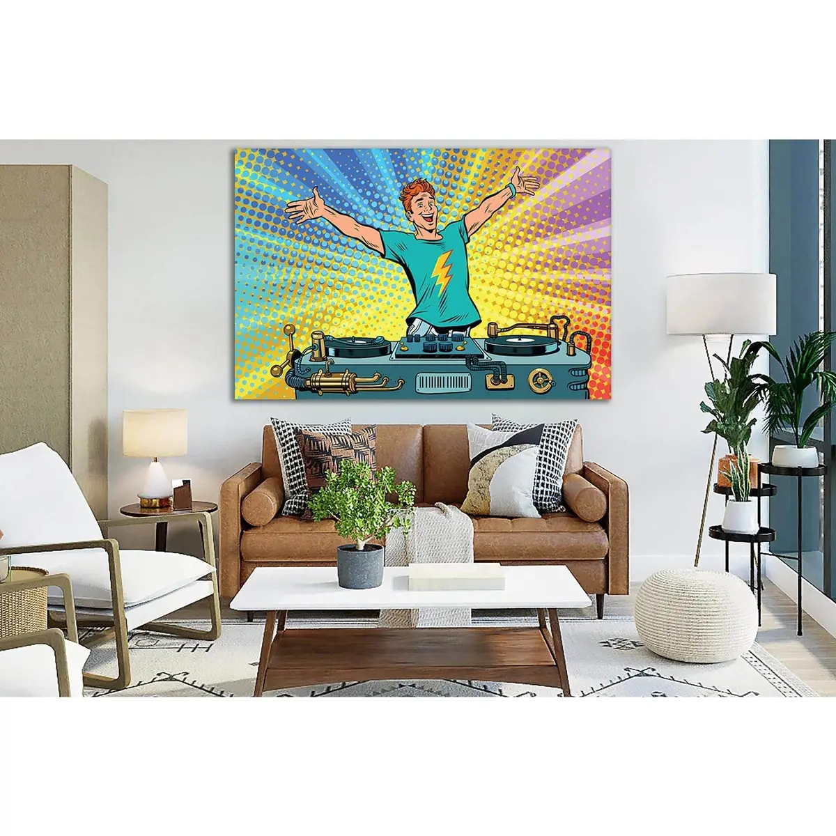 Dj On Club Party Pop Art №Sl553 Ready To Hang Canvas Print 2