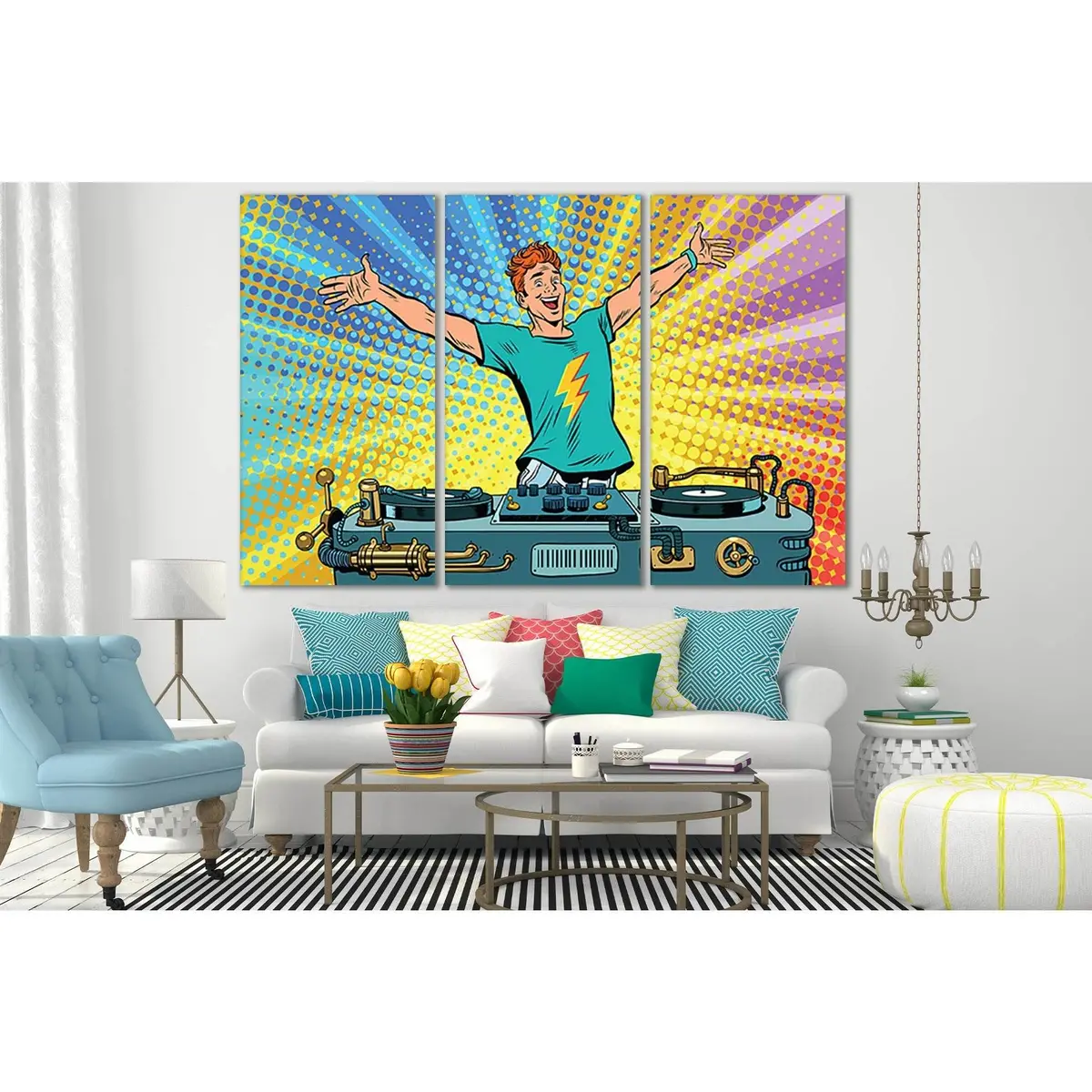 Dj On Club Party Pop Art №Sl553 Ready To Hang Canvas Print 5