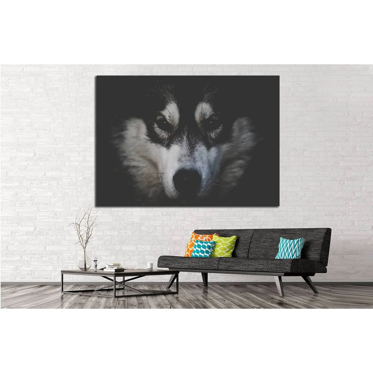 Dog Black And White №2 Ready To Hang Canvas Print 3