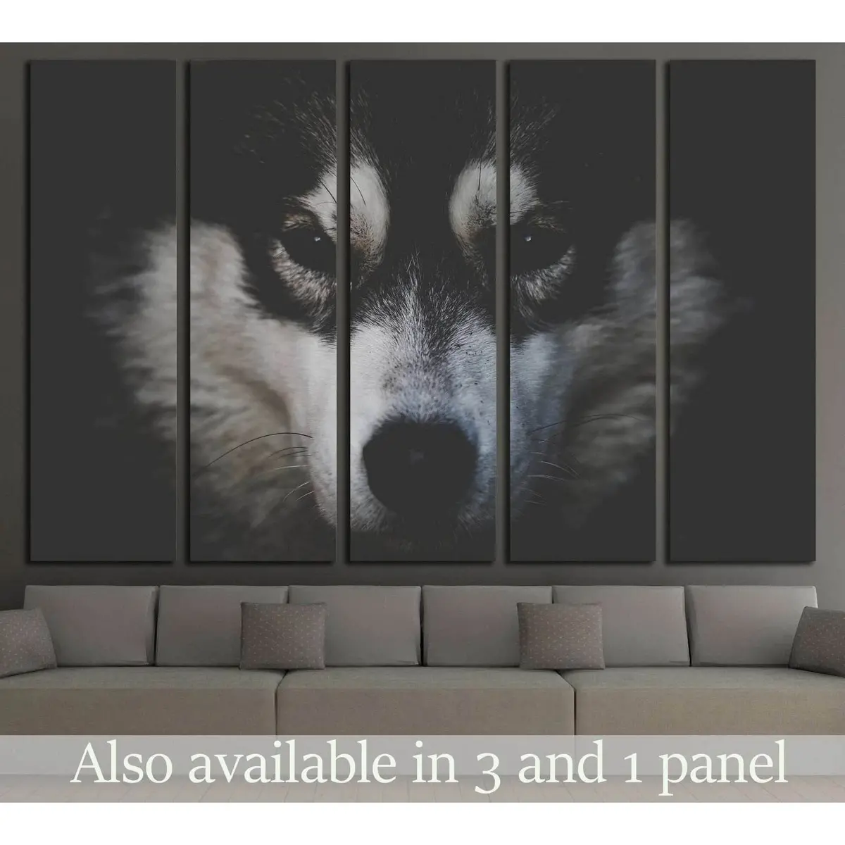 Black and White Dog Canvas Art Print – Pre-Stretched & Ready to Hang