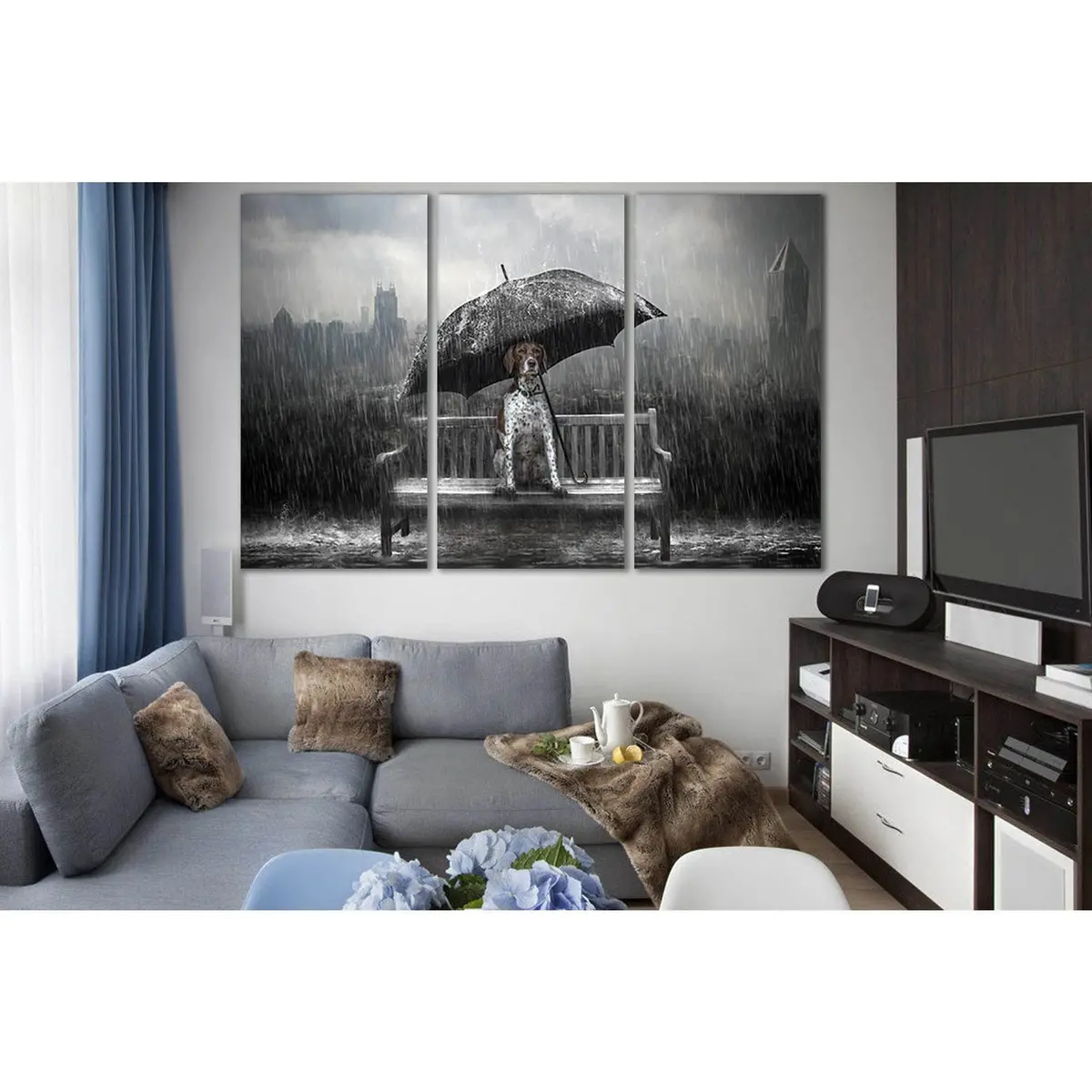 Dog Under Umbrella №Sl1016 Ready To Hang Canvas Print 5