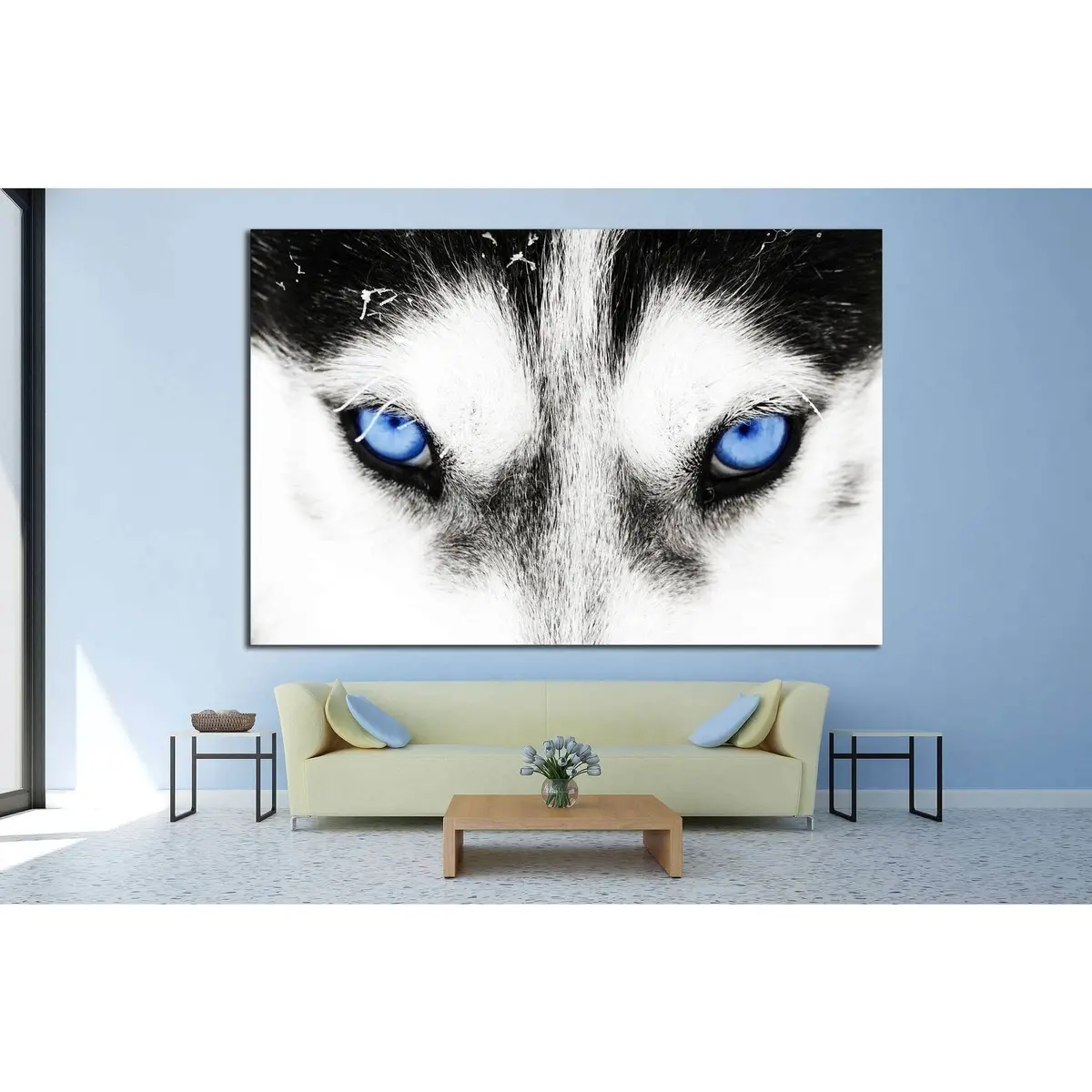 Dogs Blue Eyes №10 Ready To Hang Canvas Print 2
