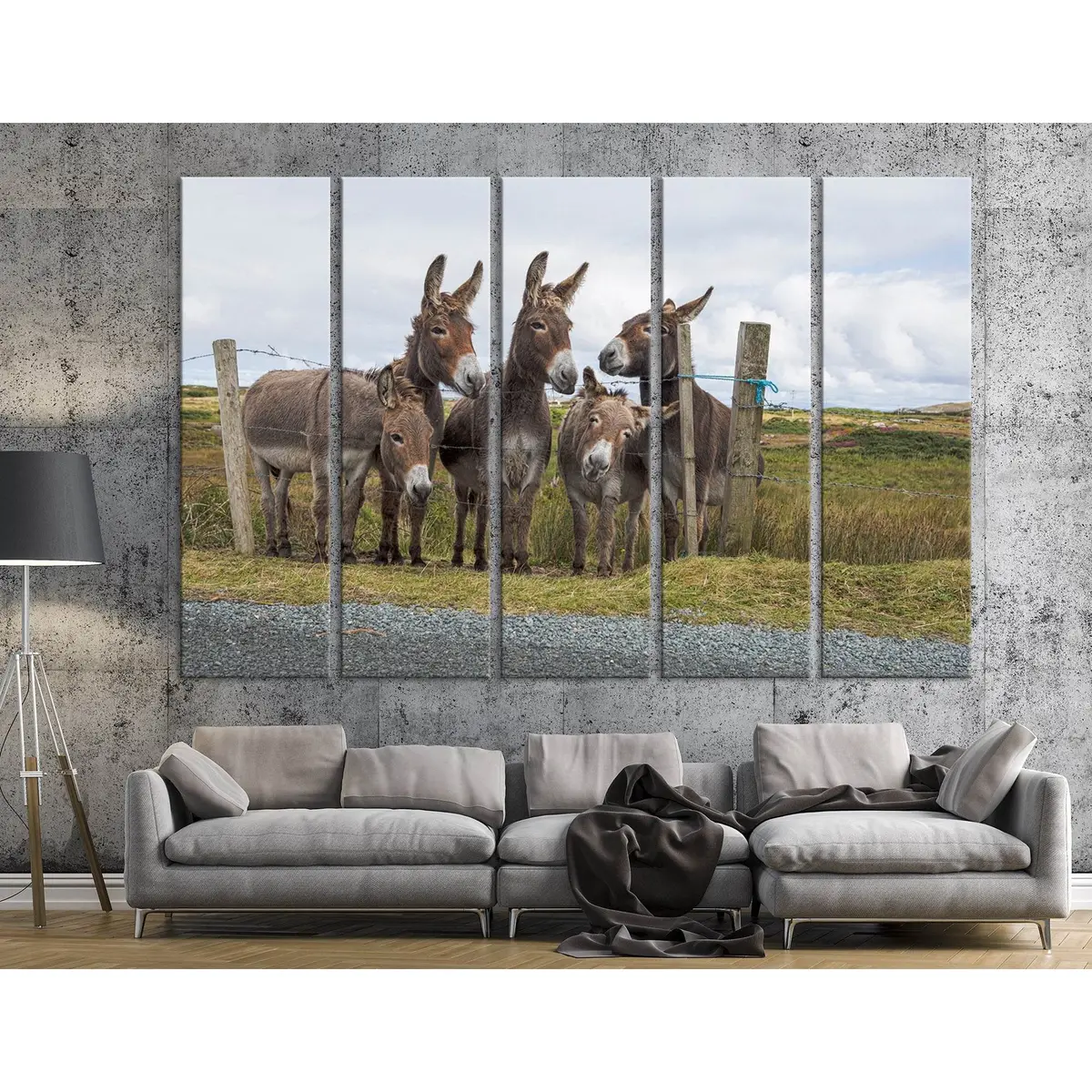 Countryside Donkey Canvas Art Print №04252 – Ready-to-Hang Wall Decor