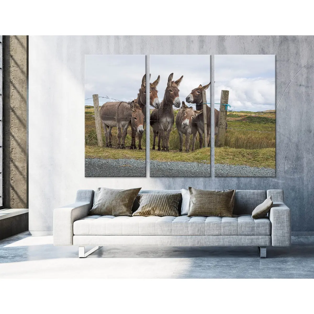 Donkeys In The Countryside №04252 Ready To Hang Canvas Print 5