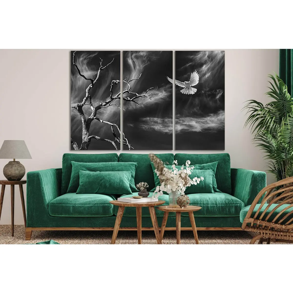 Dove And Tree Black And White №Sl839 Ready To Hang Canvas Print 5