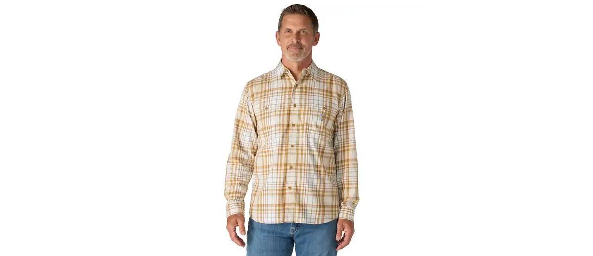 Carhartt Rugged Flex Relaxed Fit Lightweight Long-Sleeve Plaid Shirt Men's 1