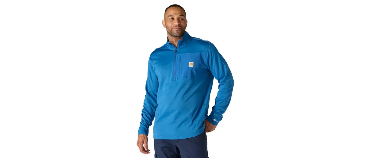 Carhartt Force Relaxed Fit Mock Neck Half-Zip Fleece-Lined Shirt 1