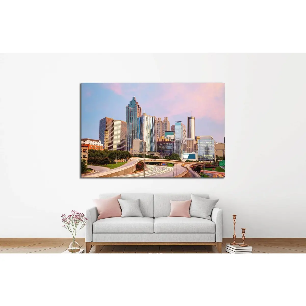 Downtown Atlanta, Georgia At The Sunset Time №1643 Ready To Hang Canvas Print 2