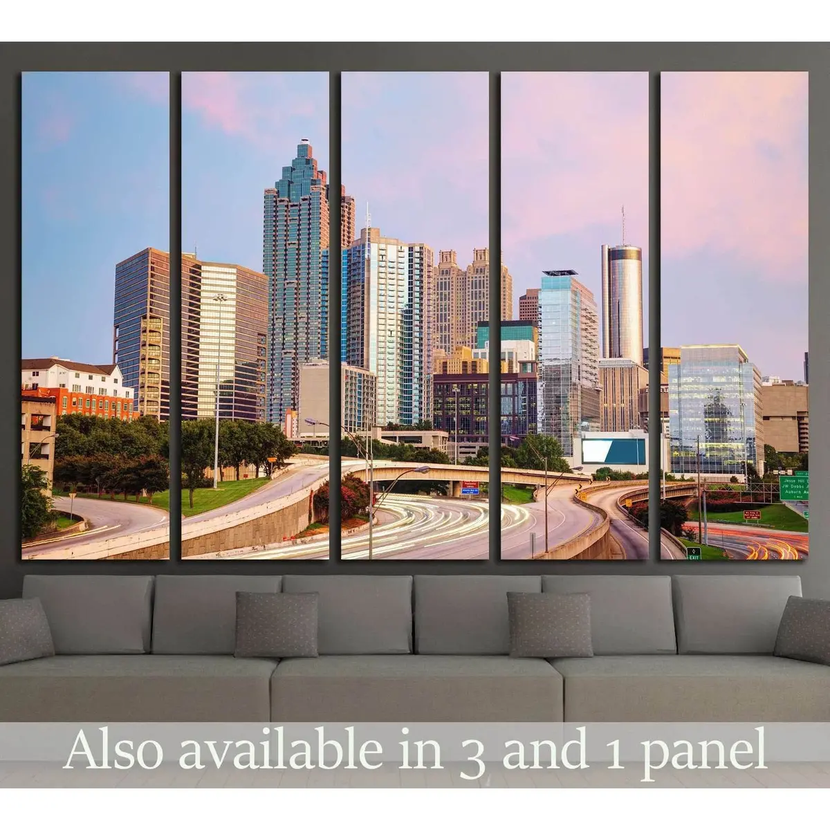 Downtown Atlanta Sunset Canvas Wall Art – Ready-to-Hang Print #1643