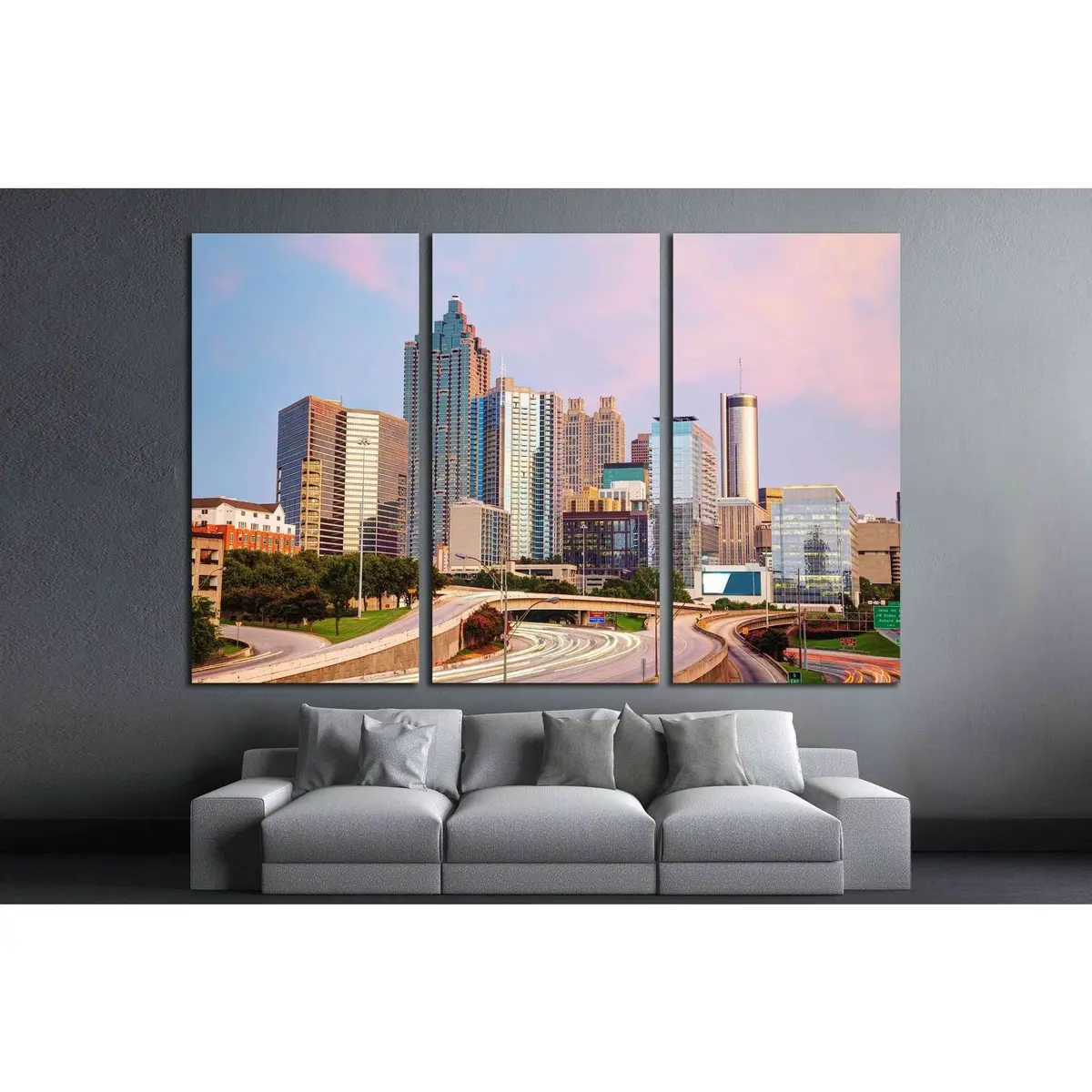 Downtown Atlanta, Georgia At The Sunset Time №1643 Ready To Hang Canvas Print 5
