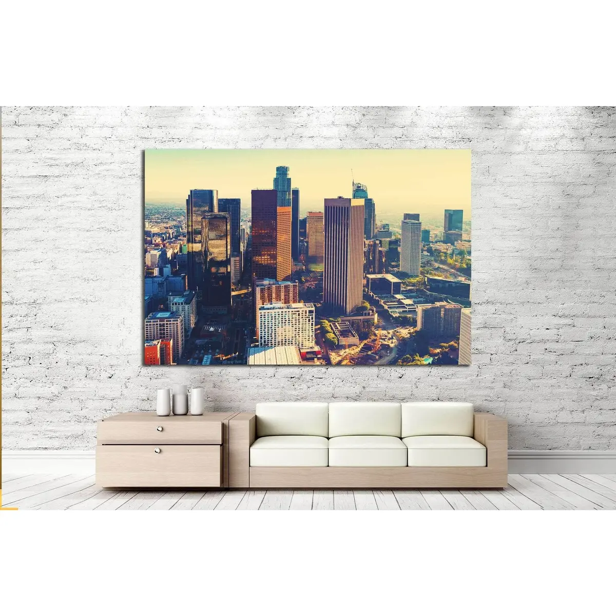 Downtown Los Angeles №1254 Ready To Hang Canvas Print 3