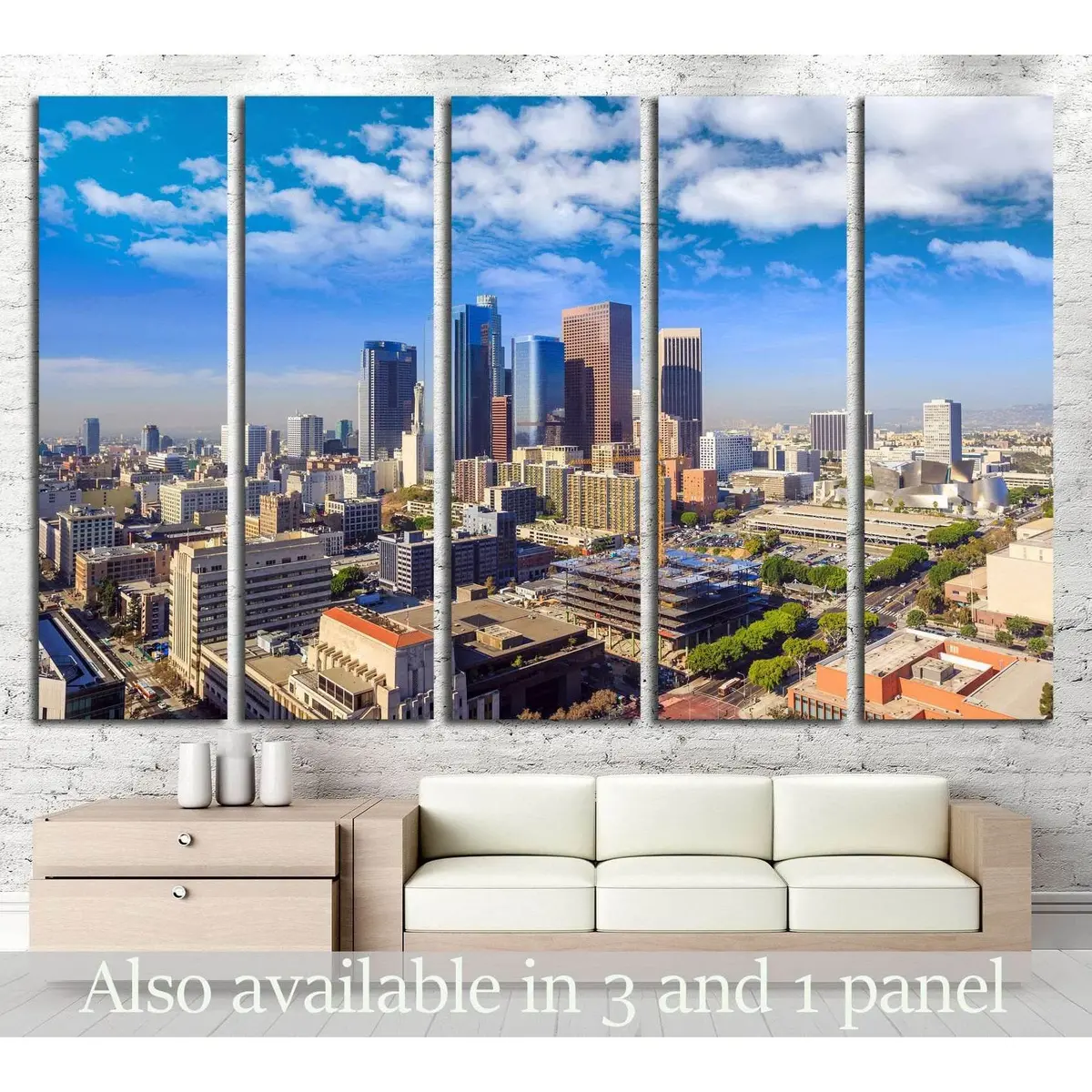 Los Angeles Downtown Skyline Canvas Wall Art – Ready-to-Hang Print, California Series #1223