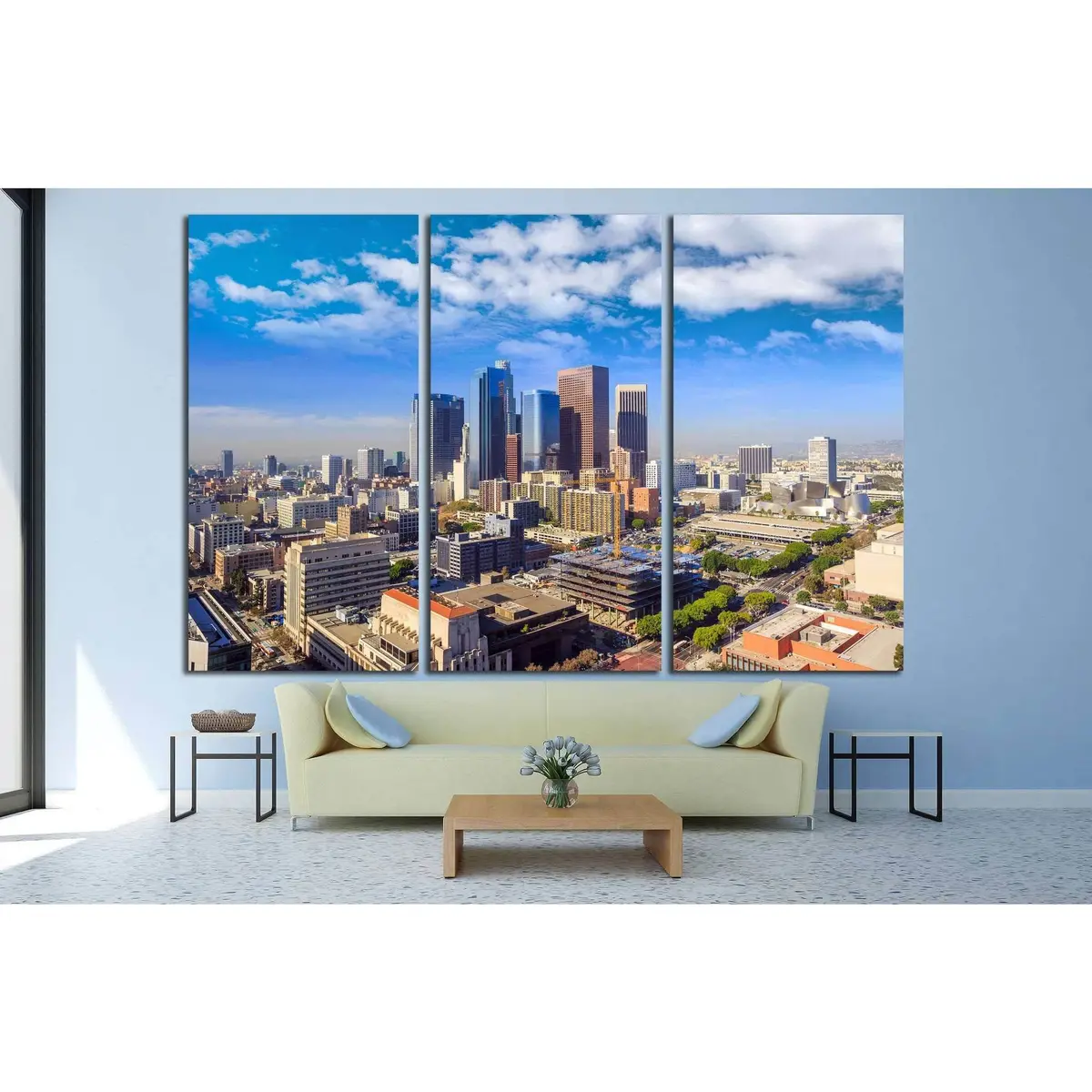 Downtown Los Angeles Skyline, California №1223 Ready To Hang Canvas Print 5