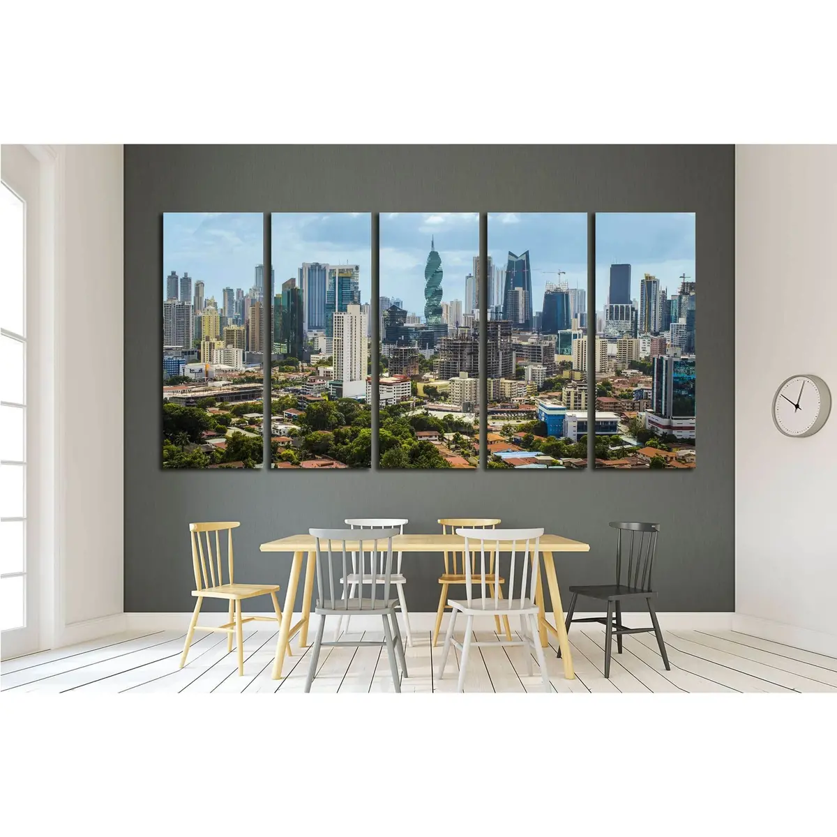 Panama City Downtown Skyline Canvas Art Print #1546 - Image 3