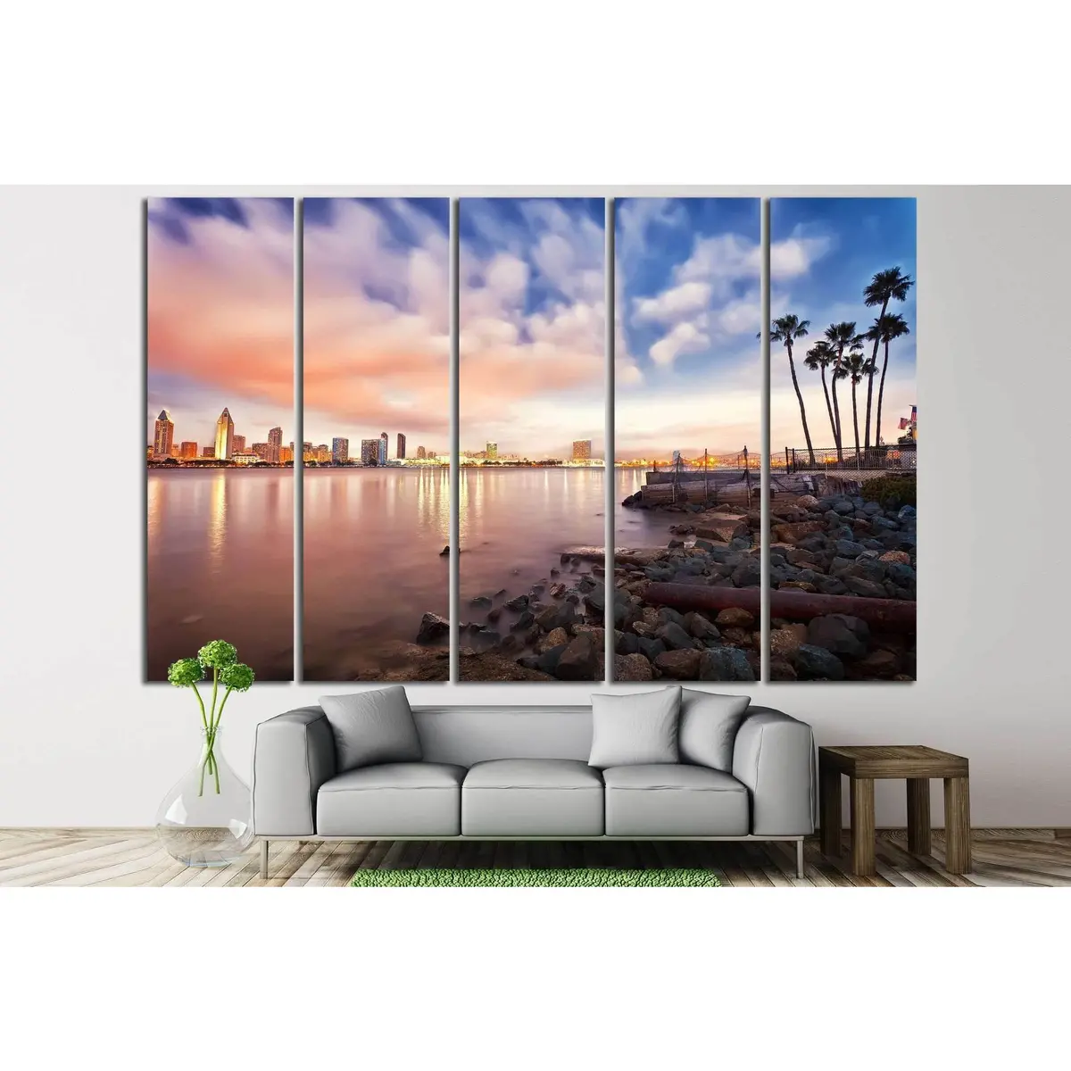 San Diego Downtown Canvas Wall Art Print #811 – Pre-Hung Ready-to-Display Decor - Image 3