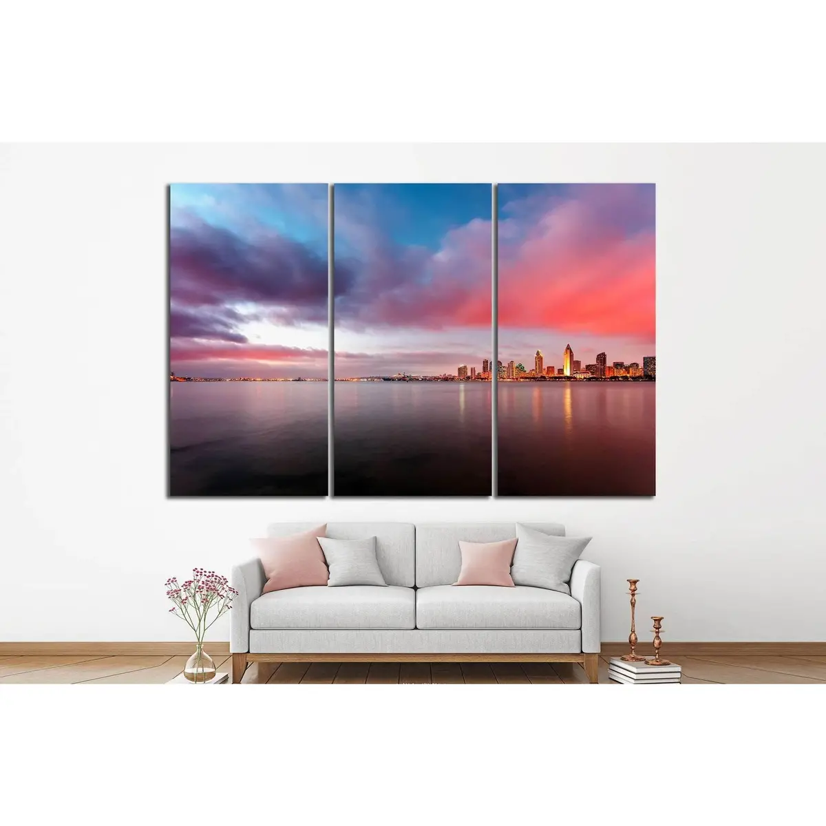 Downtown San Diego At Night №1031 Ready To Hang Canvas Print 5