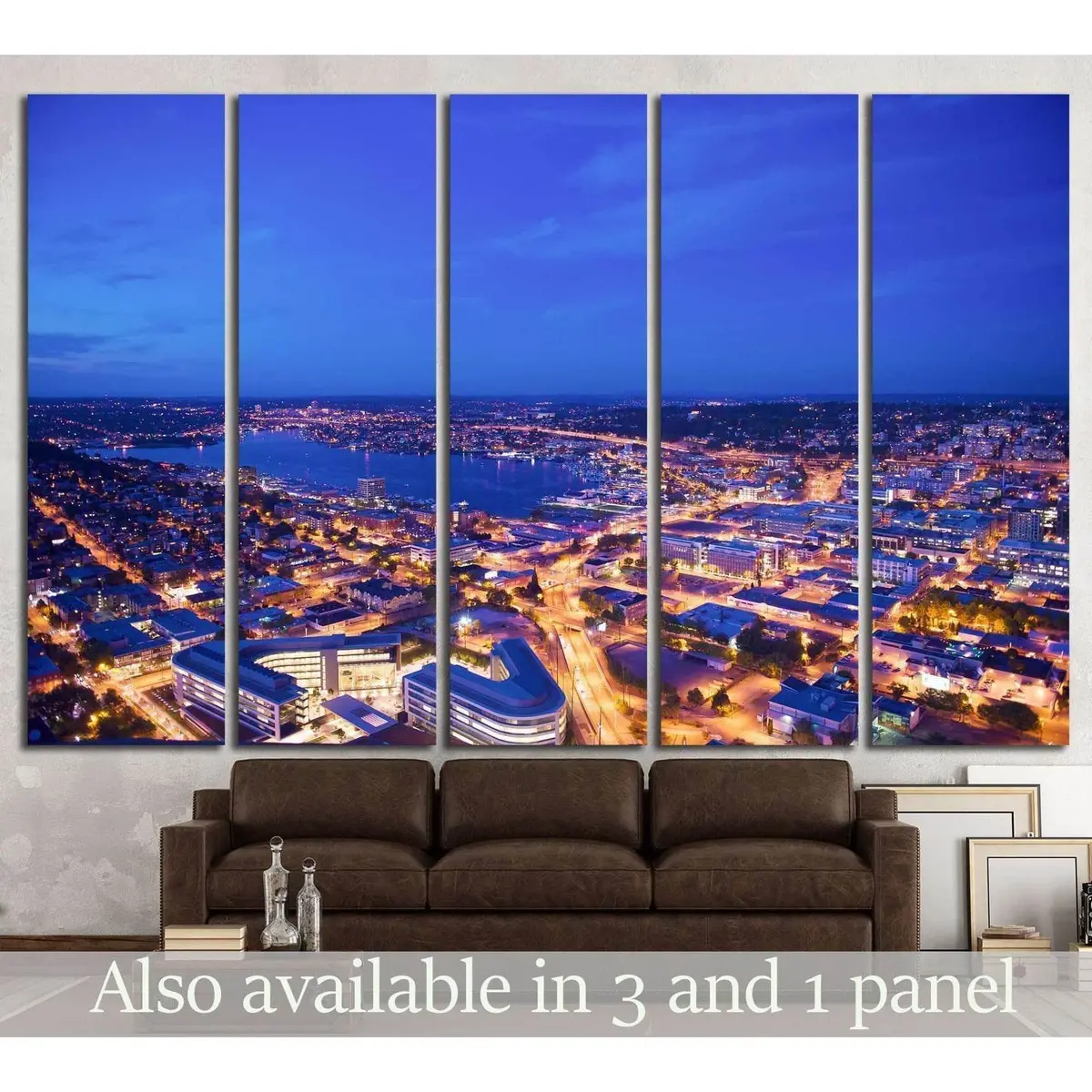 Aerial Downtown Seattle Canvas Wall Art – Ready-to-Hang Print #1358