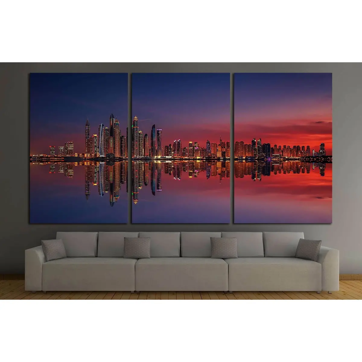 Dubai Marina At Sunset №2717 Ready To Hang Canvas Print 5