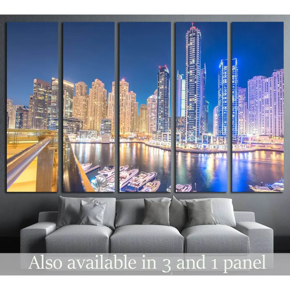 Dubai Marina District Canvas Wall Art №2194 – Ready to Hang