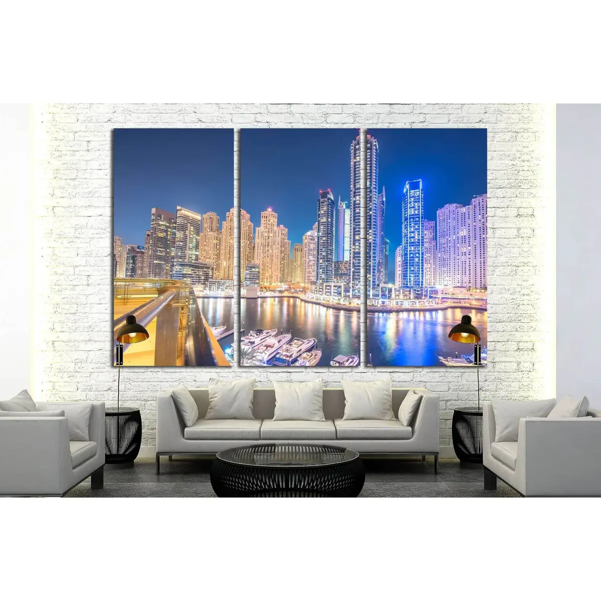 Dubai. Marina District Is Popular Residential Area In Dubai №2194 Ready To Hang Canvas Print 5