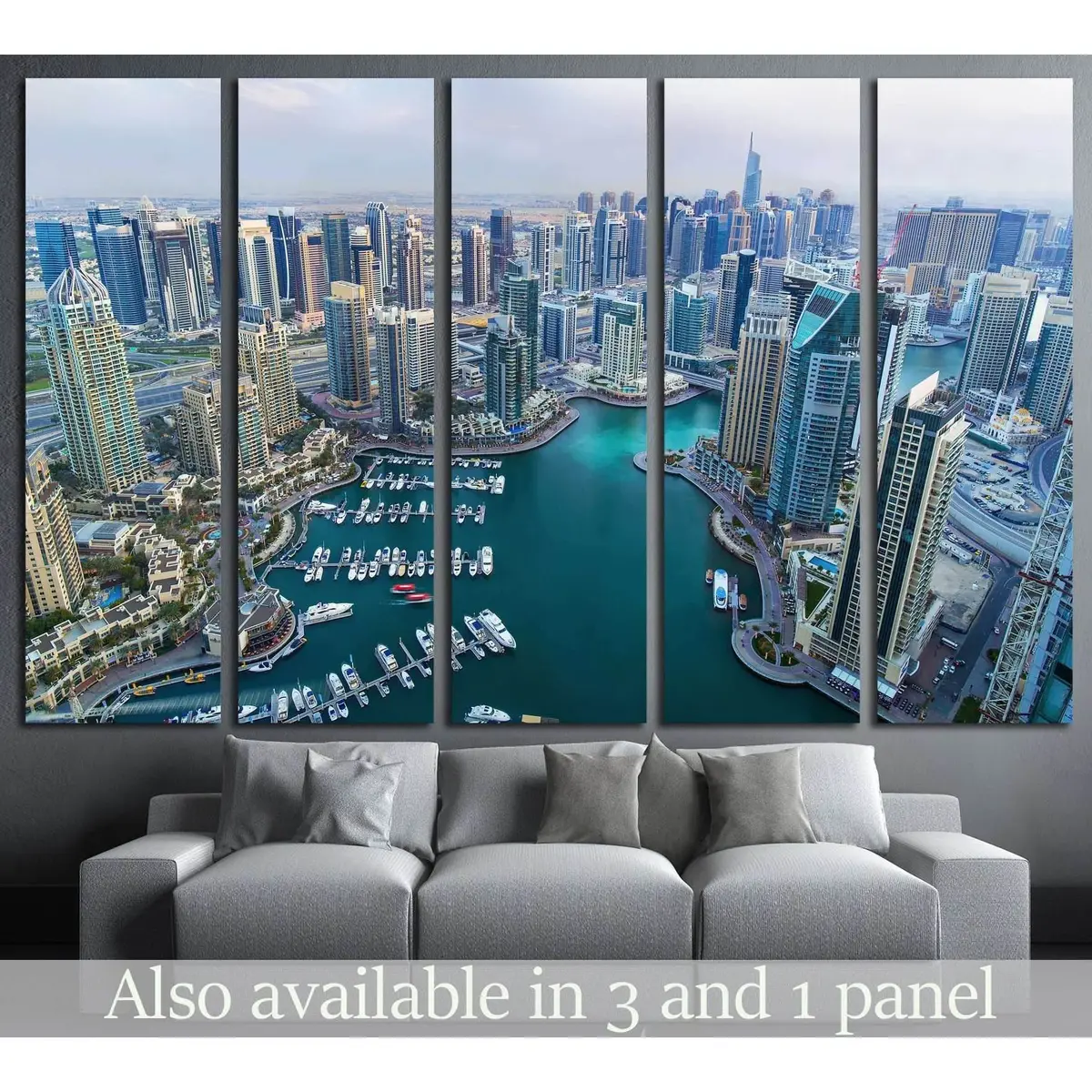 Dubai Marina Skyline Canvas Wall Art – Ready-to-Hang Print