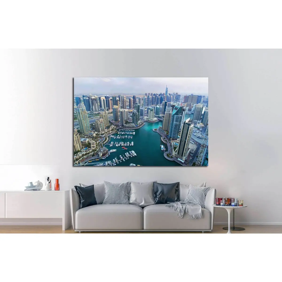 Dubai Marina Skyscrapers, Dubai, United Arab Emirates №1192 Ready To Hang Canvas Print 3
