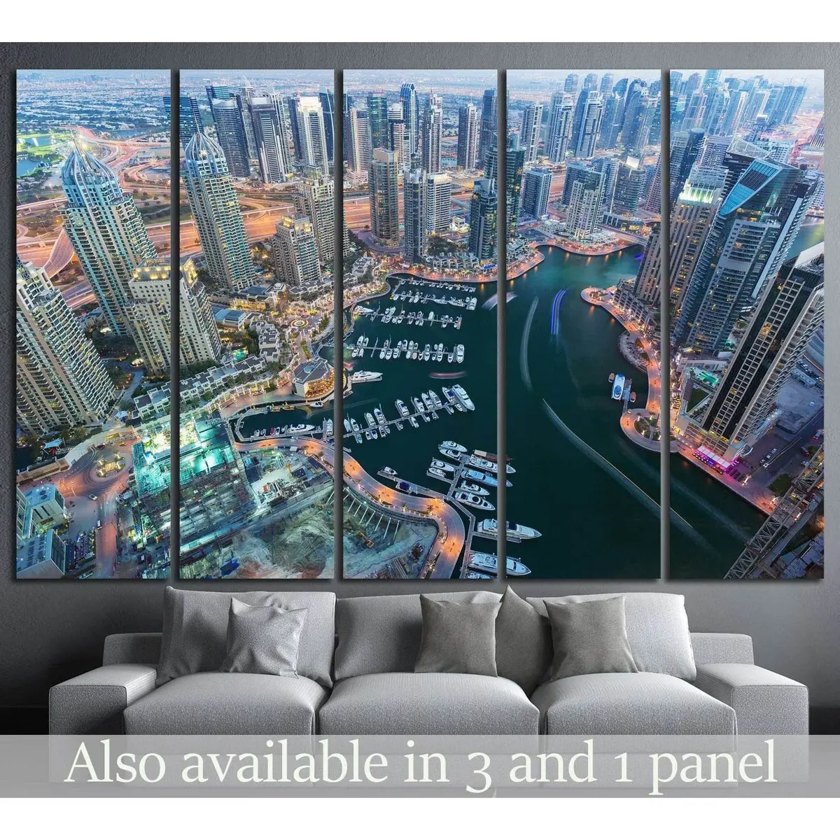 Premium Dubai Marina Canvas Wall Art – UAE Scene #1149, Ready to Hang
