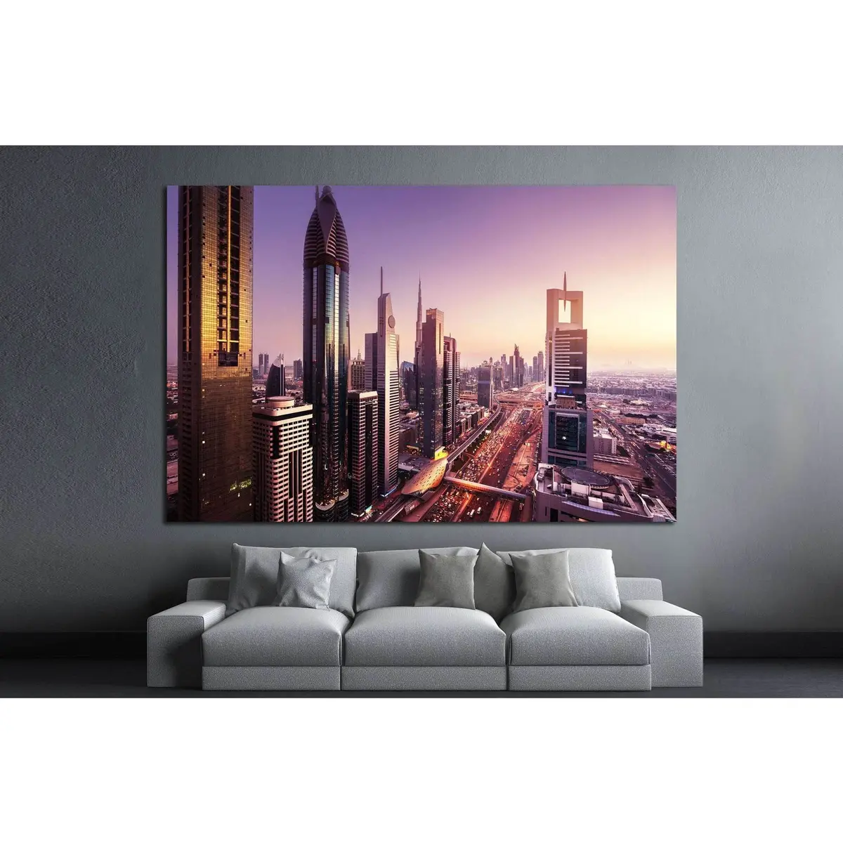 Dubai Skyline, United Arab Emirates №1191 Ready To Hang Canvas Print 2