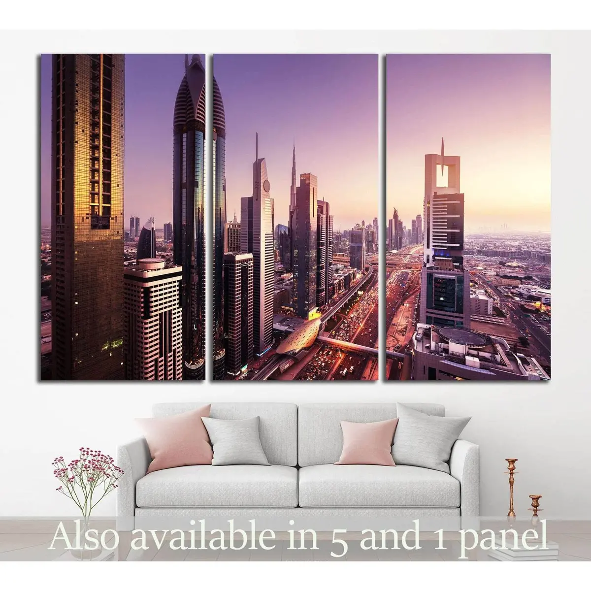 Dubai Skyline, United Arab Emirates №1191 Ready To Hang Canvas Print 5