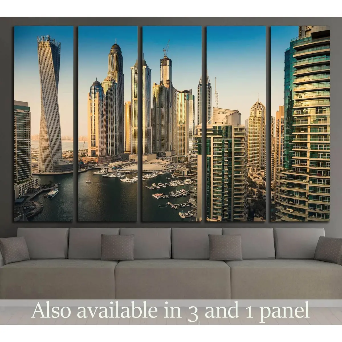 Dubai Marina Sunset Canvas Print — Ready-to-Hang Wall Art Featuring Persian Gulf Vista