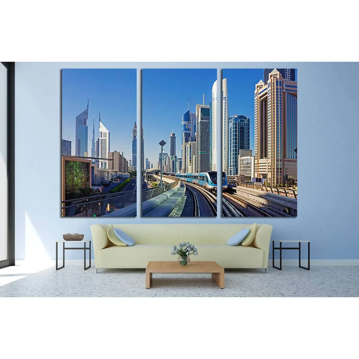 Dubai, Uae, Dubai Metro As World's Longest Fully Automated Metro Network №2262 Ready To Hang Canvas Print 5