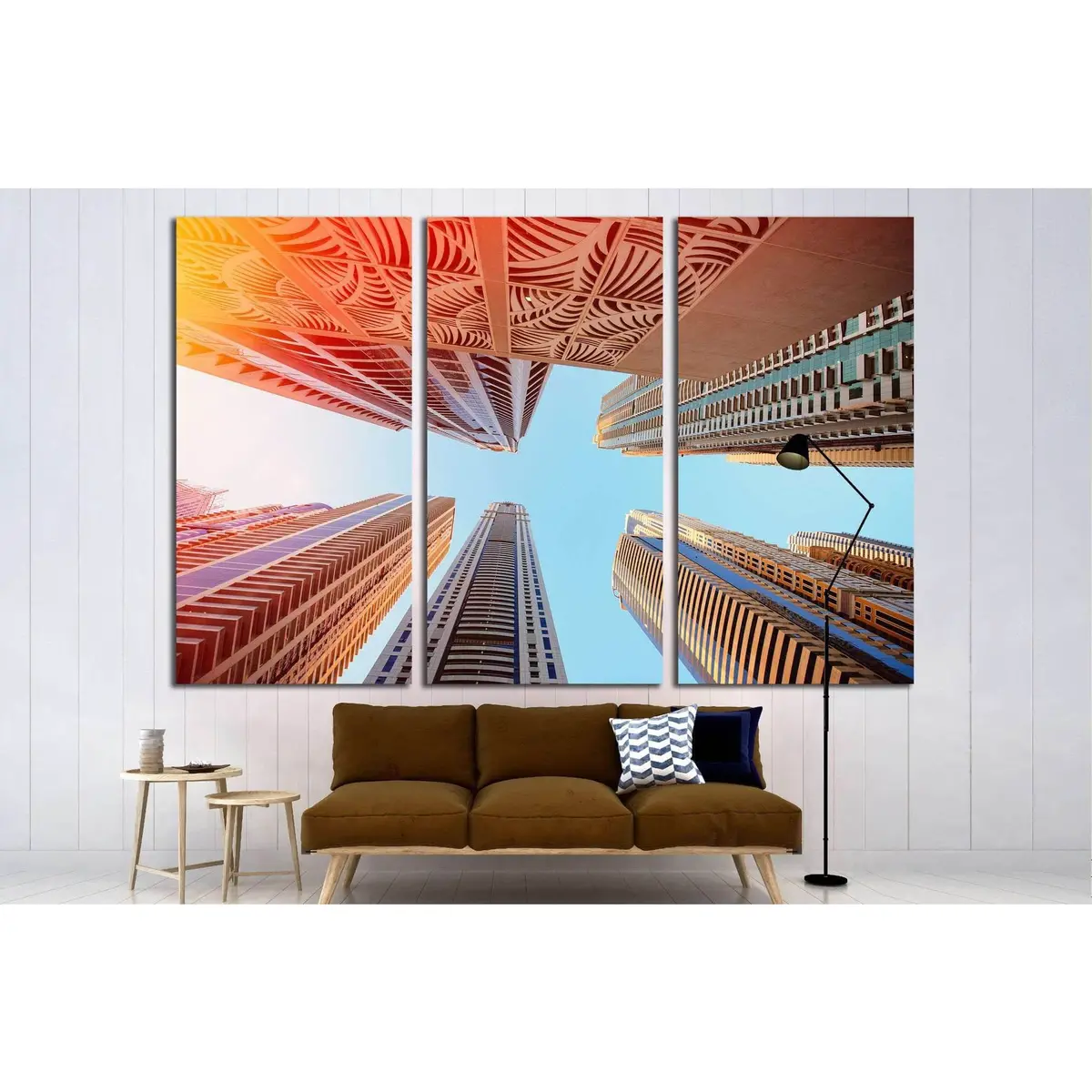 Dubai, Uae, Skyscrapers On A Background Of The Sky In Dubai Marina №1656 Ready To Hang Canvas Print 5
