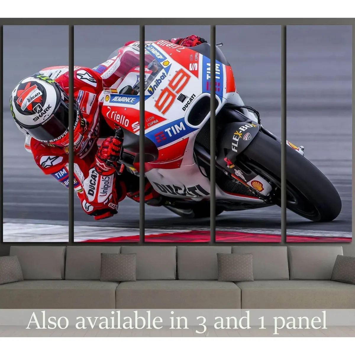 Jorge Lorenzo on Ducati at the 2017 MotoGP preseason test in Sepang, Malaysia — premium ready-to-hang canvas print
