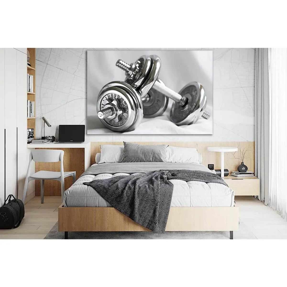 Dumbbells Sport Motivation №Sl954 Ready To Hang Canvas Print 1