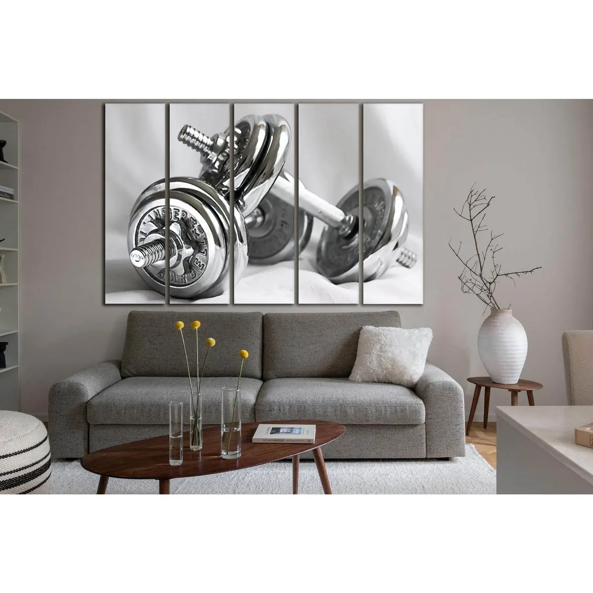 Motivational Dumbbell Canvas Art – Ready-to-Hang Fitness Wall Decor (SL954) - Image 3