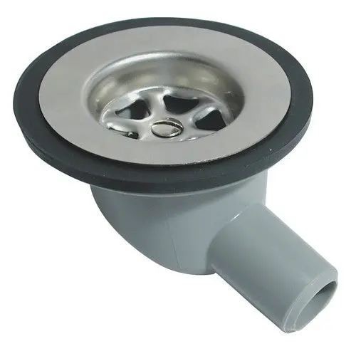 Stainless Steel Sink Waste R/Angle 1 1/4"-3/4" Hose 1