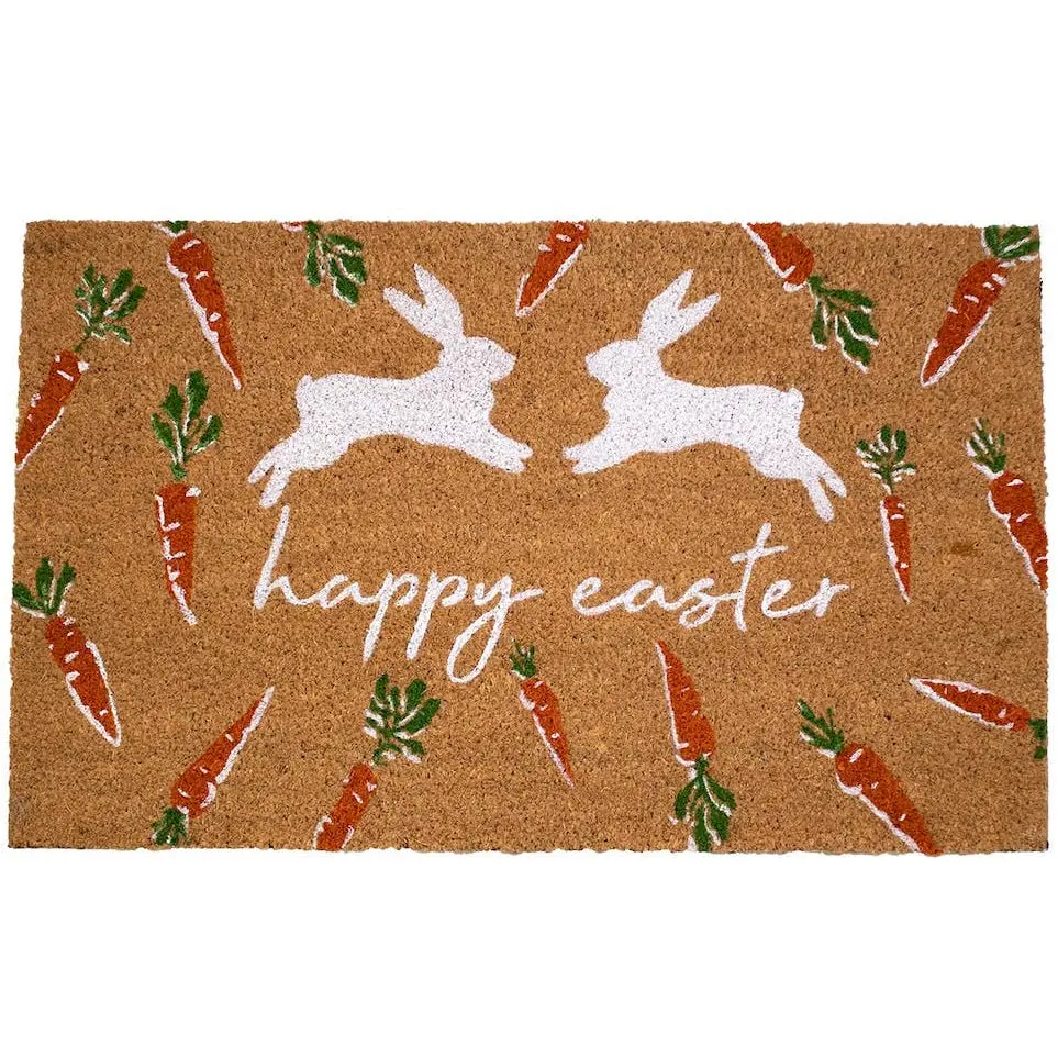 Leaping Bunny "Happy Easter" Coir Mat - 18" X 30" 1