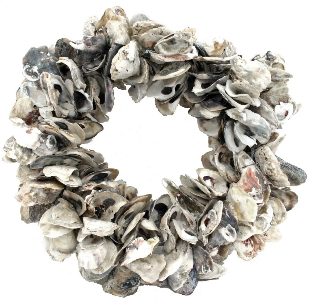 Modern Coastal Oyster Shell Wreath - 8" & 10" 1