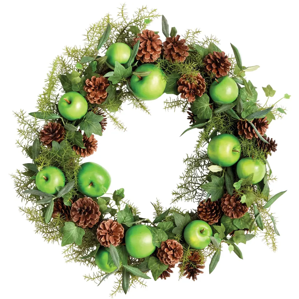 Napa Green Apple & Pinecone Wreath - 24" 1