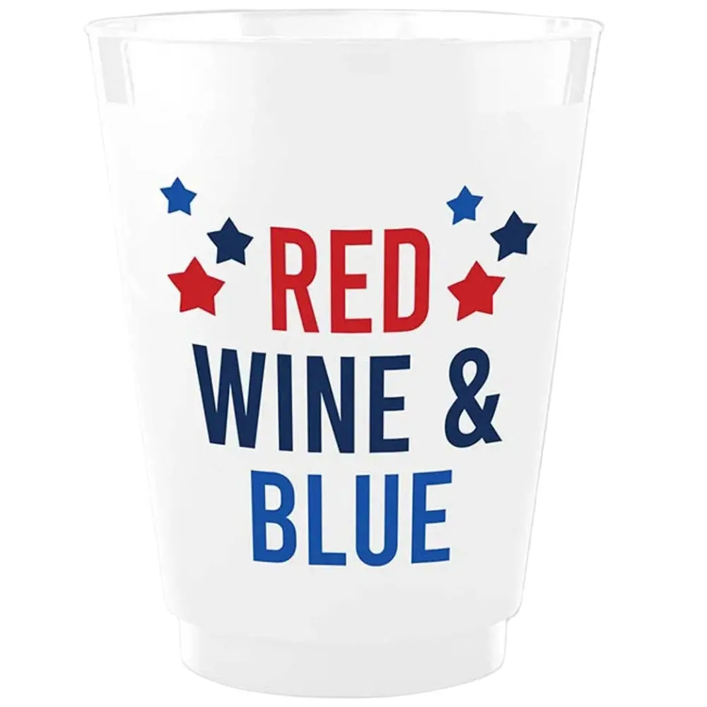 Slant Patriotic Frosted Plastic Party Cups - 8 Pc. (16 Oz.) 4