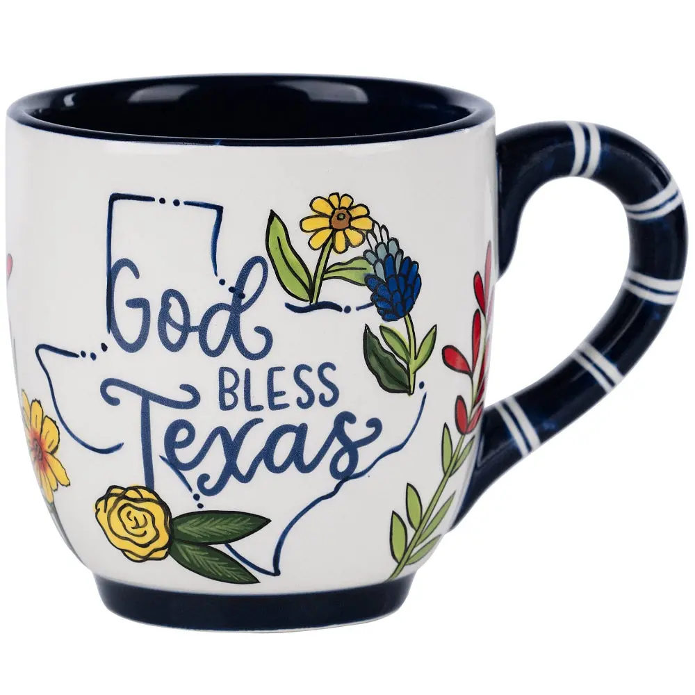 Glory Haus "God Bless Texas" State Wildflowers Mug - 16 Oz. 1