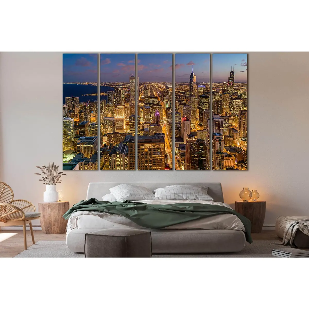 Chicago Skyline Canvas Art – Early Evening Scene, Ready-to-Hang Print - Image 3