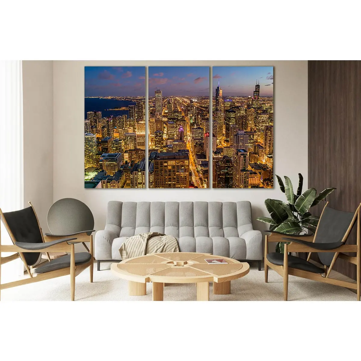 Early Evening Image Of Chicago Skyline №Sl340 Ready To Hang Canvas Print 5