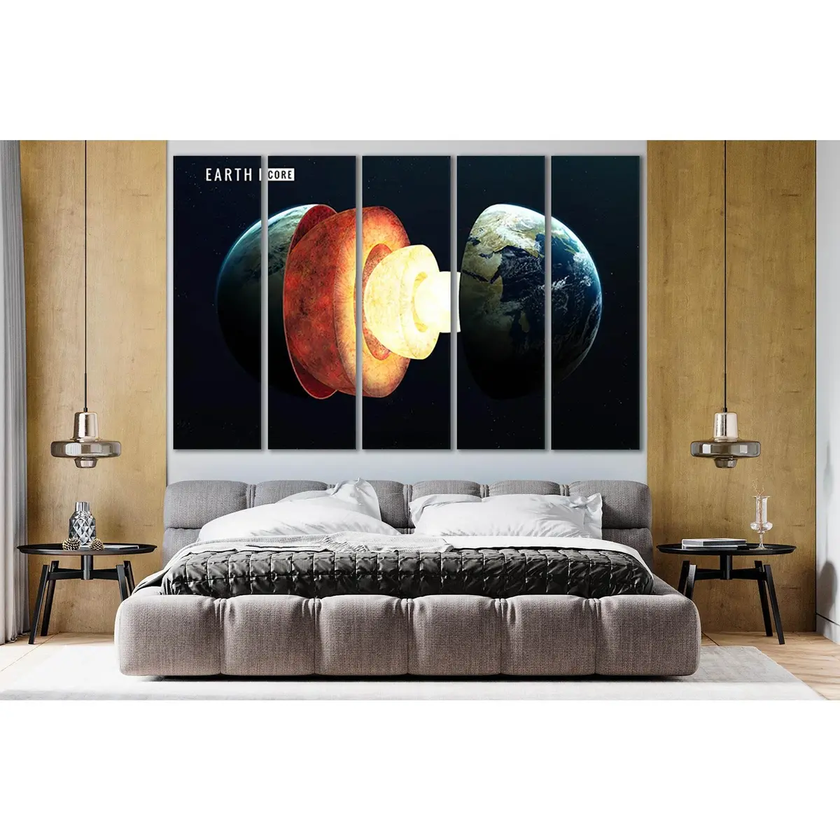 Earth's Interior Layers Diagram Canvas Wall Art