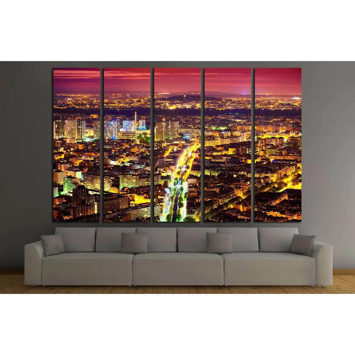 Paris East Night Scene #2587 – Premium Ready-to-Hang Canvas Art - Image 3