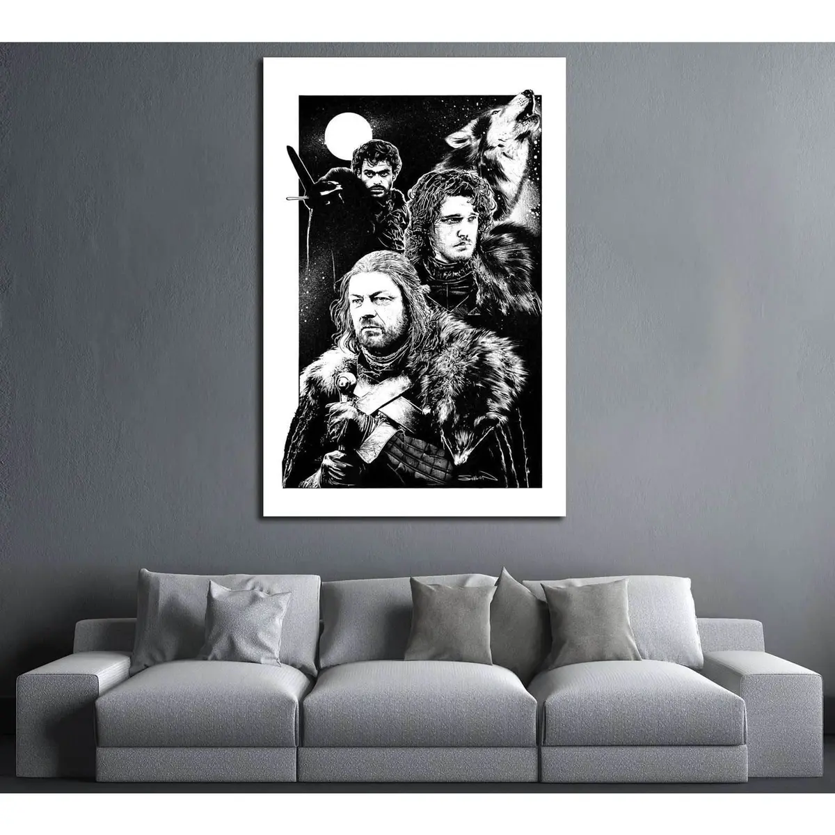 Eddard Stark Was The Head Of House Stark And Lord Paramount Of The North №3332 Ready To Hang Canvas Print 1