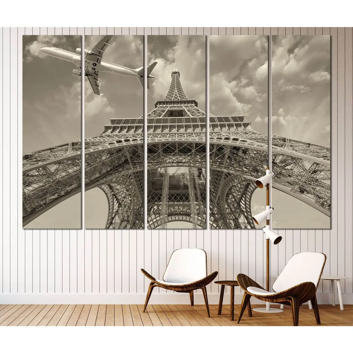 Eiffel Tower & Airplane Canvas Art Print #3005 – Premium Ready-to-Hang Wall Decor - Image 3