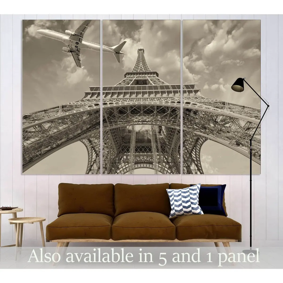 Eiffel Tower And Airplane №3005 Ready To Hang Canvas Print 5
